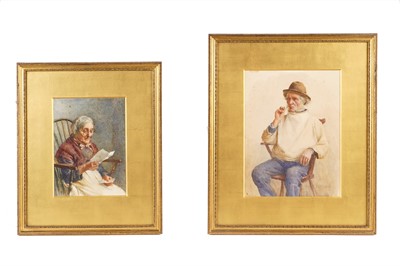 Lot Frederick James McNamara Evans - Old Fisher Folk | watercolour