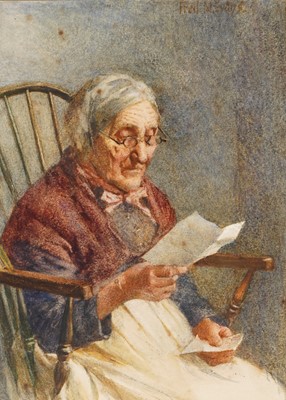 Lot 324 - Frederick James McNamara Evans - Old Fisher Folk | watercolours