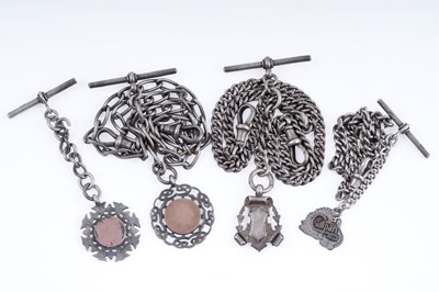 Lot 498 - Four silver watch chains