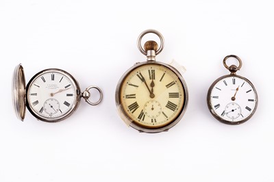 Lot 490A - A Victorian silver-cased hunter pocket watch; and two others