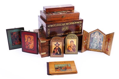 Lot 591 - A collection of boxes; and a collection of 20th Century icons