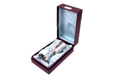 Lot 149 - A Garrards silver reproduction of the Hertford Elizabethan Chalice