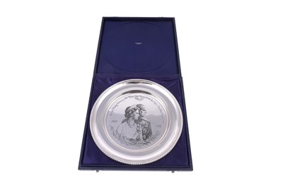 Lot 162 - An Elizabeth II silver royal commemorative dish celebrating Queen Elizabeth II & Prince Philip