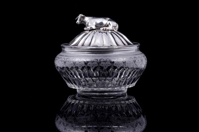 Lot 180 - An early Victorian silver covered glass dish