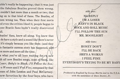 Lot A signed Beatles Record, autographed by John Lennon, Paul McCartney, George Harrison and Ringo Starr