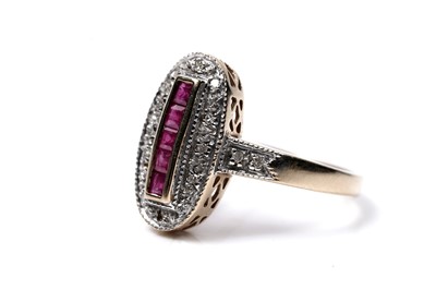 Lot 88 - An Edwardian Revival ruby and diamond ring