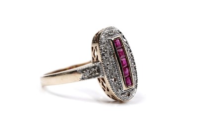 Lot 88 - An Edwardian Revival ruby and diamond ring