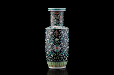 Lot 310 - A Chinese famille noire vase