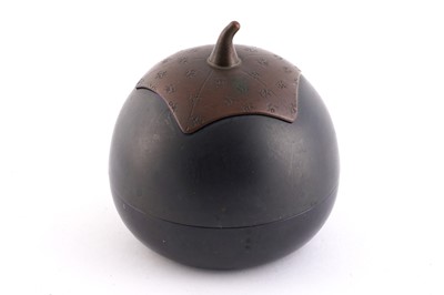 Lot 374 - A Japanese metalwork apple box and covers