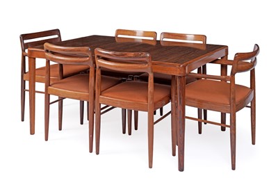 Lot H.W. Klein for Bramin: a Danish rosewood ‘Model 322’ extending dining table and chairs