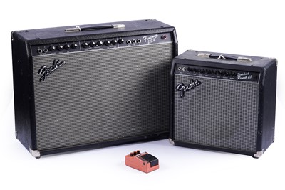 Lot 502 - Two Fender amplifiers; and a Compressor Sustainer Ibanez