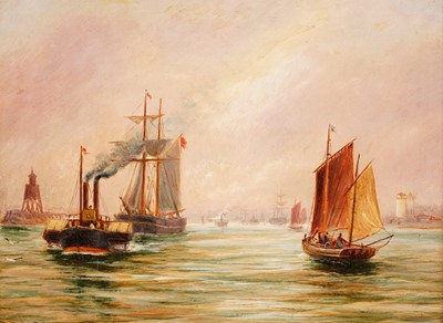 Lot 330 - Bernard Benedict Hemy - North Shields shipping view | oil