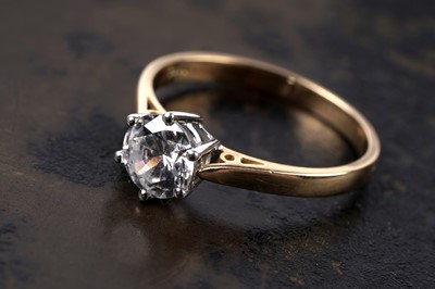 Lot 125 - A contemporary cubic zirconia solitaire, on 18ct gold