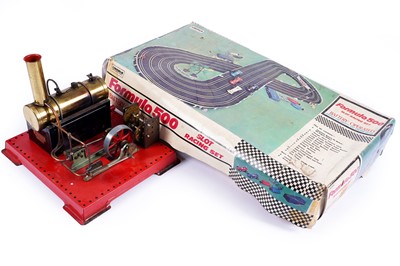 Lot 563 - A Mamod live steam engine; and a Formula 500 slot racing set