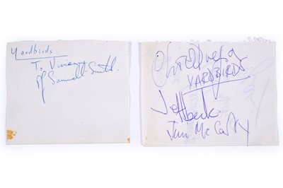 Lot 445 - A set of autographs from The Yardbirds, including Jeff Beck
