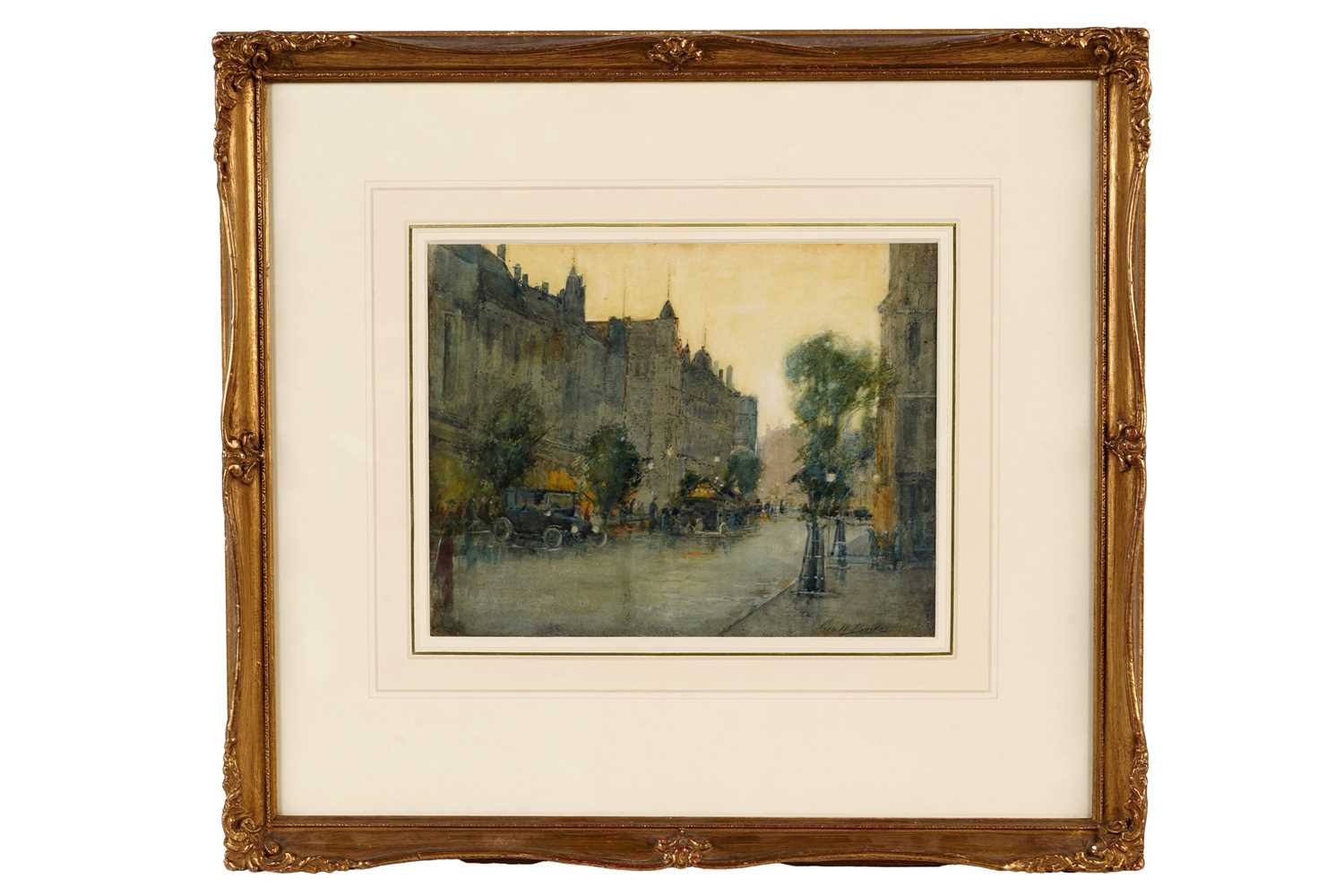 Lot 346 - George Boyle - Rainy Paris street scene | watercolour