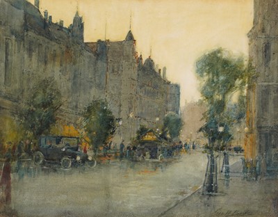 Lot 346 - George Boyle - Rainy Paris street scene | watercolour