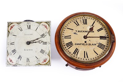 Lot 604 - A late 19th Century single fusee wall timepiece; and a longcase clock movement