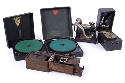Lot 513 - A collection of early 20th Century gramophones; and a part cylinder gramophone