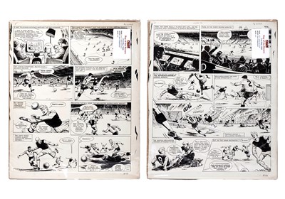 Lot 227 - Two original artwork strips for Tiger's 'Roy Of The Rovers'