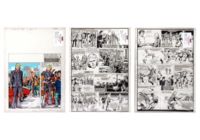 Lot 234 - Three original artwork strips for Tiger's 'Roy Of The Rovers'