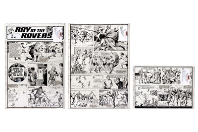 Lot 235 - Three original artwork strips for Tiger's 'Roy Of The Rovers'