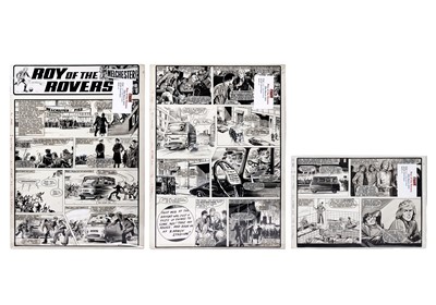 Lot 237 - Three original artwork strips for Tiger's 'Roy Of The Rovers'
