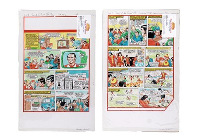 Lot 238 - Two original artwork strips for Roy Of The Rovers