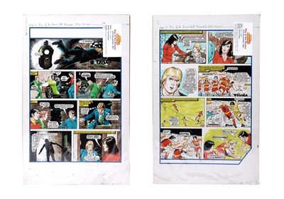 Lot 244 - Two original artwork strips for Roy Of The Rovers