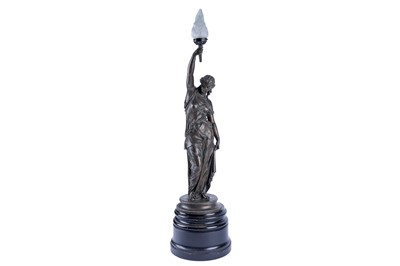 Lot 182 - A 19th Century spelter lamp