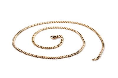 Lot 4 - A 9ct gold faceted curb-link necklace