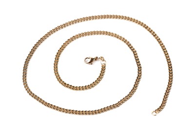 Lot 4 - A 9ct gold faceted curb-link necklace