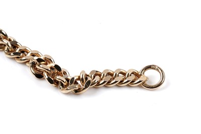 Lot 4 - A 9ct gold faceted curb-link necklace