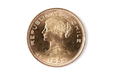 Lot 163 - Chile, 100 Pesos gold coin 1954