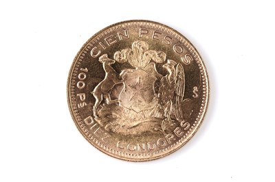 Lot 164 - Chile, 100 Pesos gold coin 1955