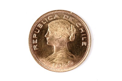 Lot 167 - Chile, 100 Pesos gold coin 1959