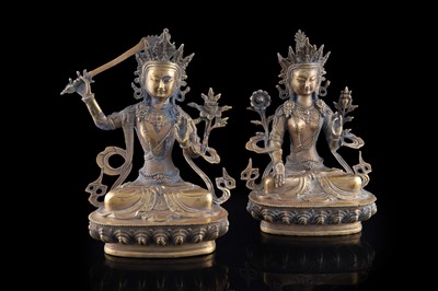 Lot 379 - A pair of Tibetan Bodhisattvas