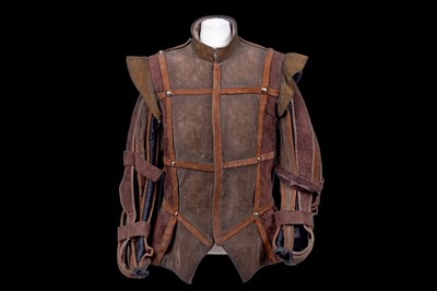 Lot 392 - A brown suede studded doublet designed by Alex Reid