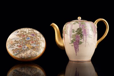 Lot 368 - A Satsuma powder bowl; and a teapot