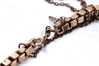 Lot 51 - A 9ct gold box link necklace with pendant locket