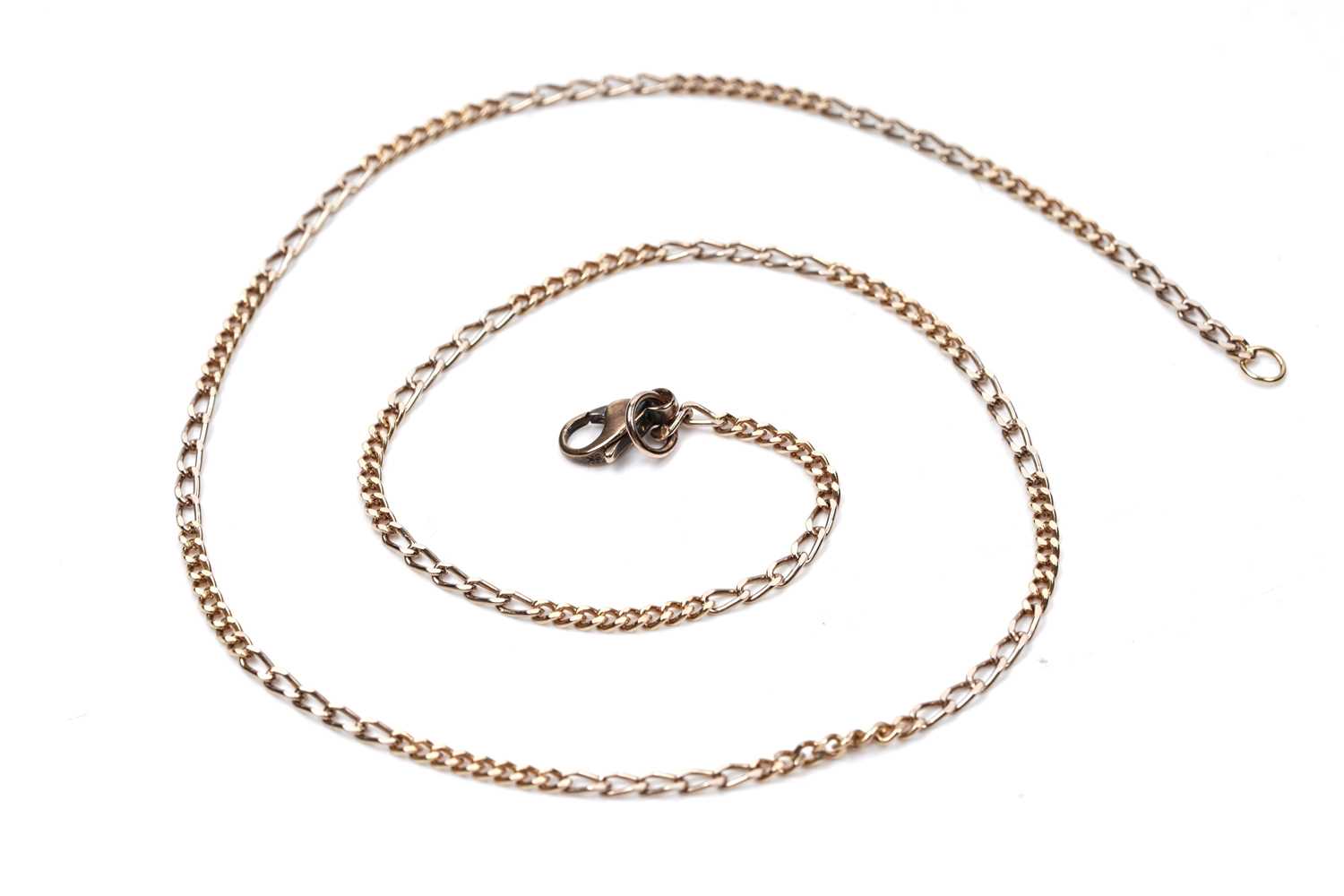 Lot 52 - A gold figaro style necklace