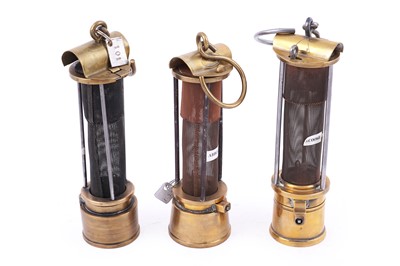 Lot 368 - Three reproduction ‘Clanny’ type miner’s lamps