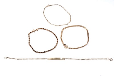Lot 56 - Four gold bracelets