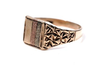 Lot 58 - Two modern 9ct gold signet rings
