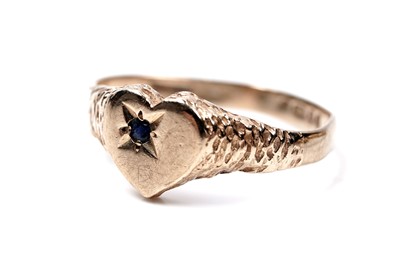 Lot 64 - Four 9ct gold rings, including a wishbone ring