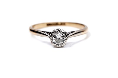 Lot 65 - An early 20th Century single-stone diamond ring; and a wishbone pattern ring