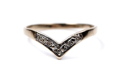 Lot 65 - An early 20th Century single-stone diamond ring; and a wishbone pattern ring
