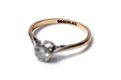 Lot 65 - An early 20th Century single-stone diamond ring; and a wishbone pattern ring