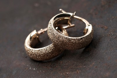 Lot 66 - A pair of Italian 9ct gold hoop earrings