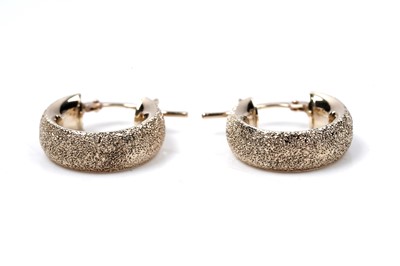 Lot 66 - A pair of Italian 9ct gold hoop earrings